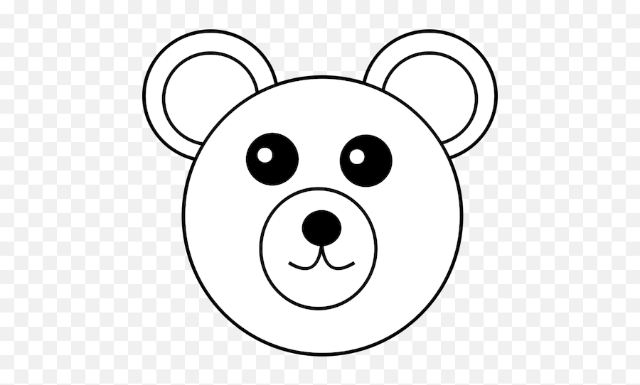 Teddy Bear Vector Line Art Image - Bear Face Clipart Black And White Emoji,Bear Emoticon