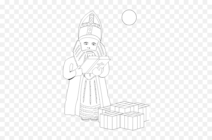 Sinterklaas With Presents Vector Drawing - Illustration Emoji,Star Emojis