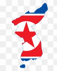 North Korea Flag With Map Graphics - Emoji