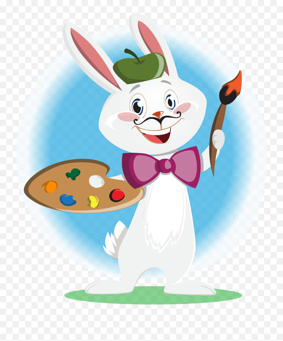 Bunny Artist Character Animal Painter - Easter Bunny With Paintbrush Emoji,Apple Animated Emojis
