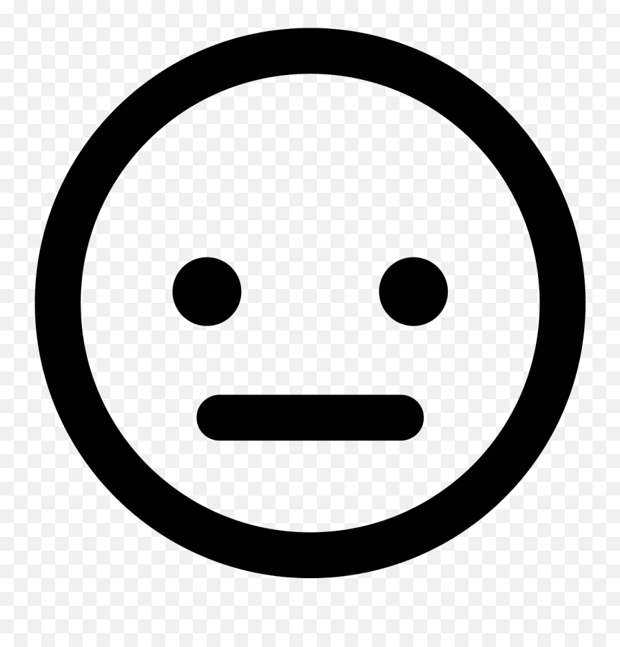 Straight Face Emoji Png Picture - Smiley Noir Et Blanc Png,Neutral Face Emoji