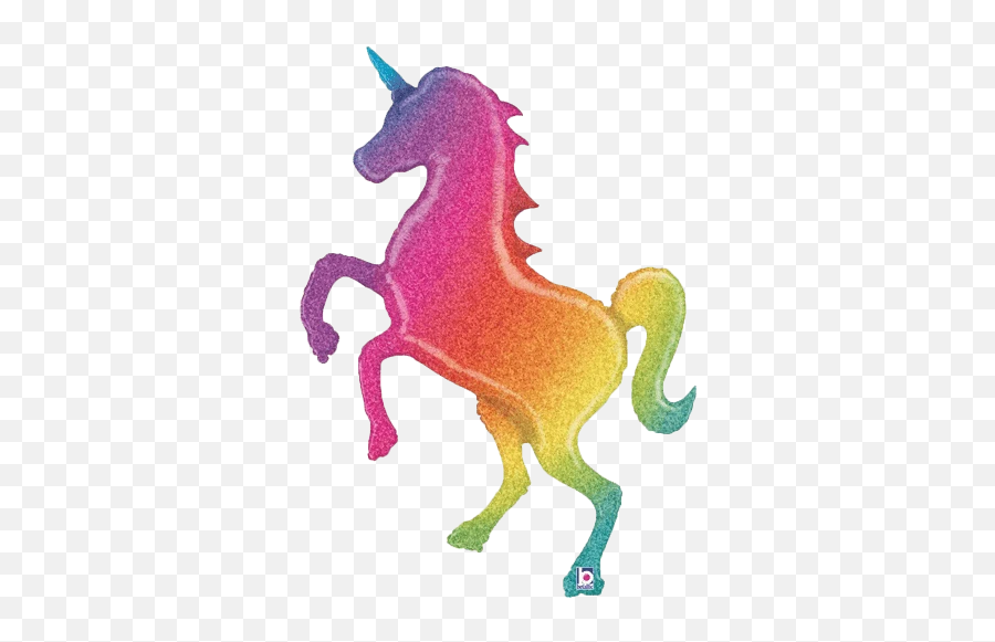 Giant Holographic Unicorn Balloon - Unicorn Glitter Rainbow Emoji,Rainbow Emoji On Facebook
