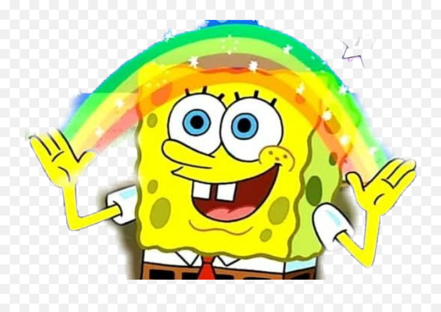 It Rains In April And Rainbows Come - Happy Spongebob Emoji,Raining Emoticon