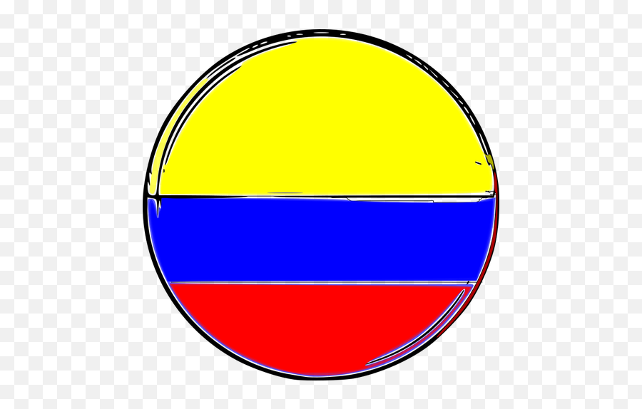 Colombian Flag Round Shape Emoji,Colombian Flag Emoji