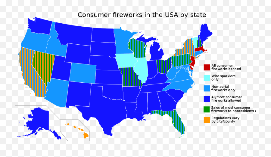 Consumer Fireworks Laws In The Usa - 116th Congress Senate Map Emoji,Most Popular Emojis By State