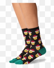 Womens Santa Smile Emoji Socks - Sock,Emoji Dress For Kids