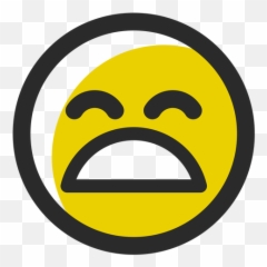 Tired Colored Stroke Emoticon - Circle Emoji,Satisfied Emoji