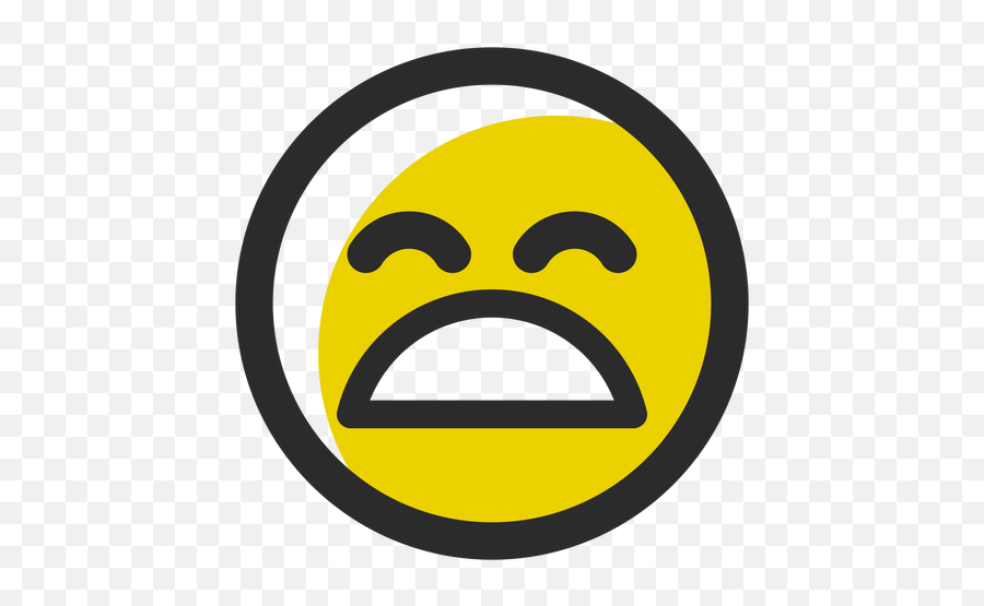 Tired Colored Stroke Emoticon - Circle Emoji,Satisfied Emoji