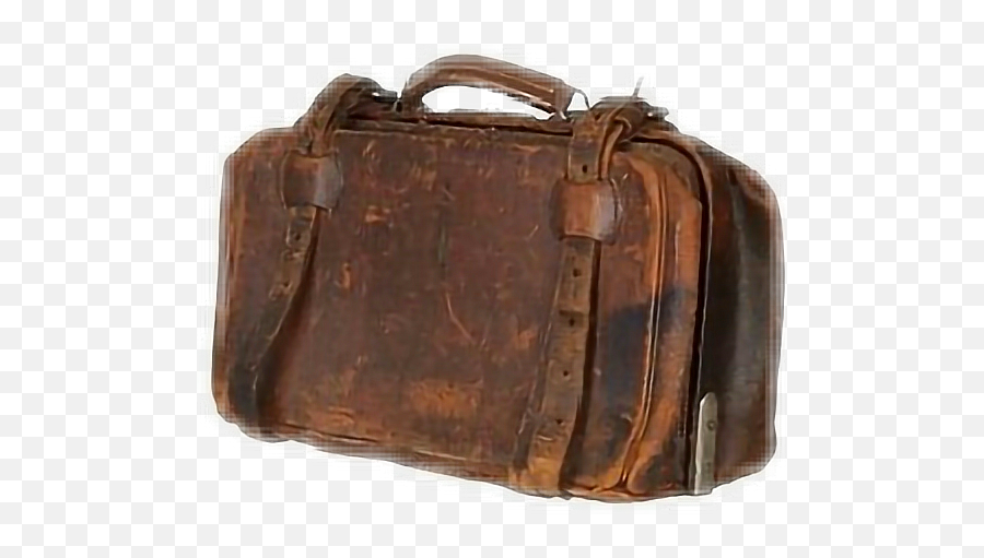 Suitcase Bag Leather Brown Black White - Suitcase Emoji,Briefcase Emoji