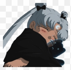 Sailormoon Sad Hug Aesthe - Aesthetic Moon Emoji