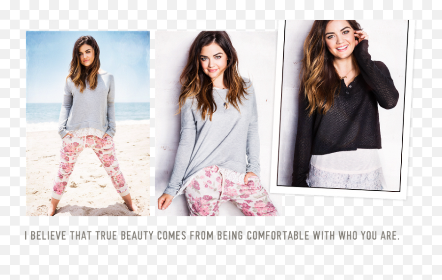 Lucy Hale Designs Hollister Collection Wants To U0027live In - Girl Emoji,Emoji Sweatpants