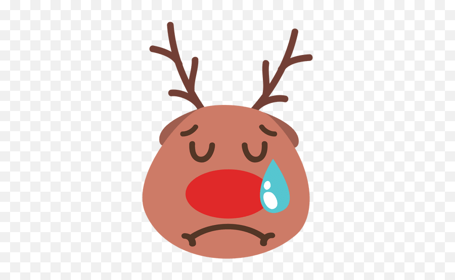Crying Reindeer Face Emoticon 56 - Transparent Png U0026 Svg Santa Claus Png Cara Emoji,Crying Face Emoticon
