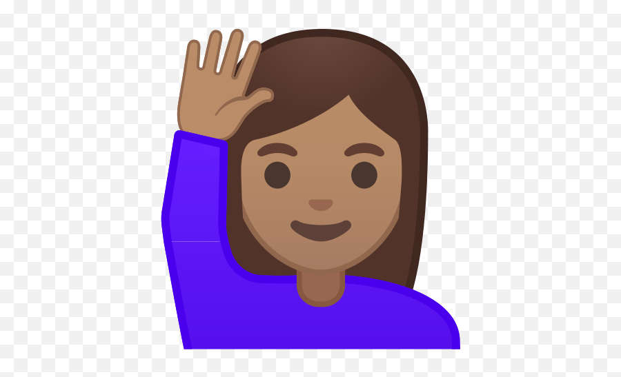 Person Raising Hand Emoji With Medium - Personne Qui Lève La Main,Man Raising Hand Emoji