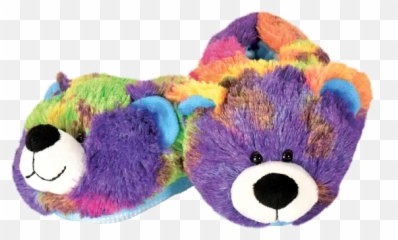 Tie Dye Bear Slippers - Teddy Bear Emoji,Emoji Slippers