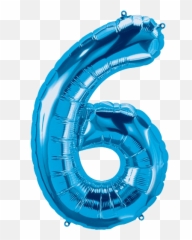 Blue Number 6 Balloon - Number 6 Balloon Png Emoji,Garden Hose Emoji