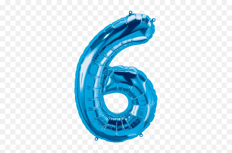 Blue Number 6 Balloon - Number 6 Balloon Png Emoji,Garden Hose Emoji