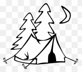 Free Camping Clipart Black And White - Tent Art Emoji