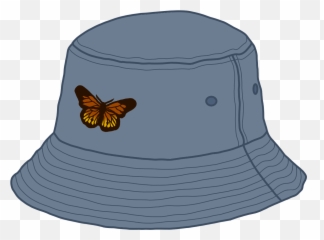 Butterfly Bucket Hat Sticker - Bucket Hat Sticker Emoji,White Emoji Bucket Hat