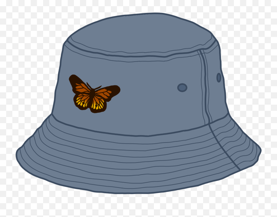 Butterfly Bucket Hat Sticker - Bucket Hat Sticker Emoji,White Emoji Bucket Hat