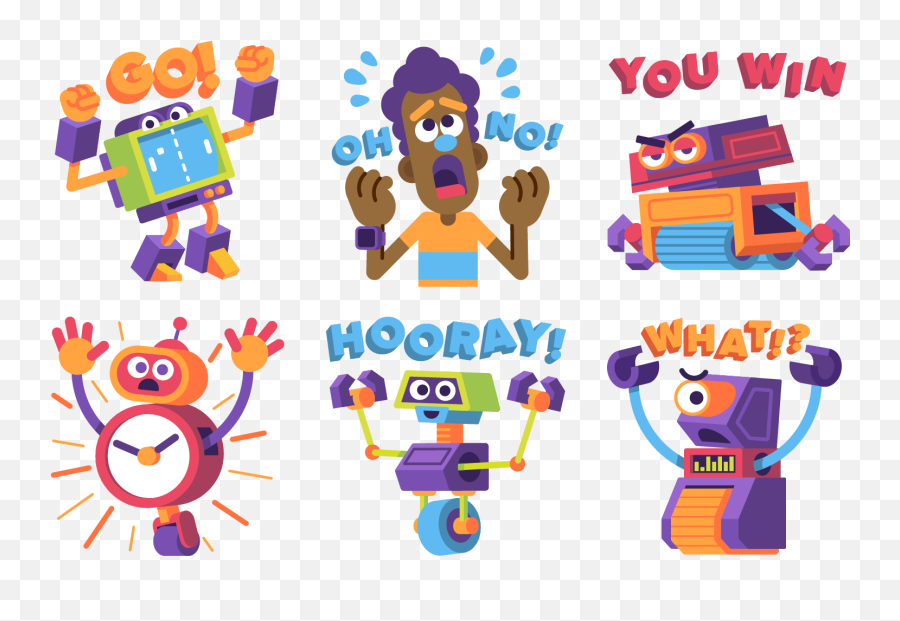 Bot Games Stickers By Joey Ellis On Dribbble - Clip Art Emoji,Emoji Code Game