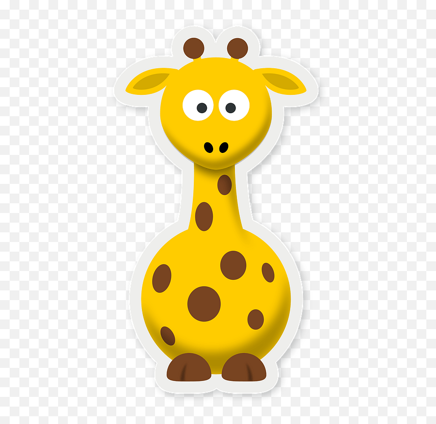 Giraffe With A White Border Clipart Free Download - Cartoon Pictures Of Giraffes Emoji,Emoji Border