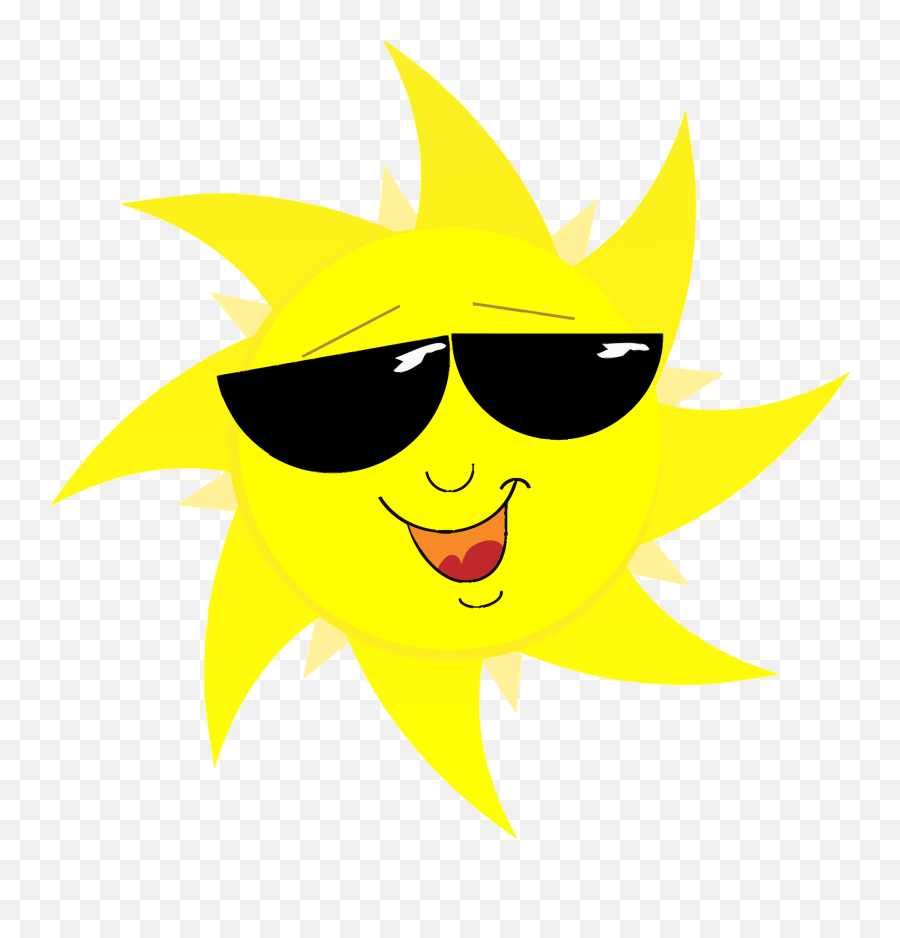 Smiling Sun Face In Sunglasses Clipart - Sun Face With Sunglasses Emoji,Smiling Sun Emoji