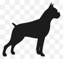 Boxer Rubber Stamp - Silhouette Of A Dog Emoji