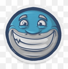 Happy Shark Beach Blanket - Cartoon Emoji,Shark Emoticon
