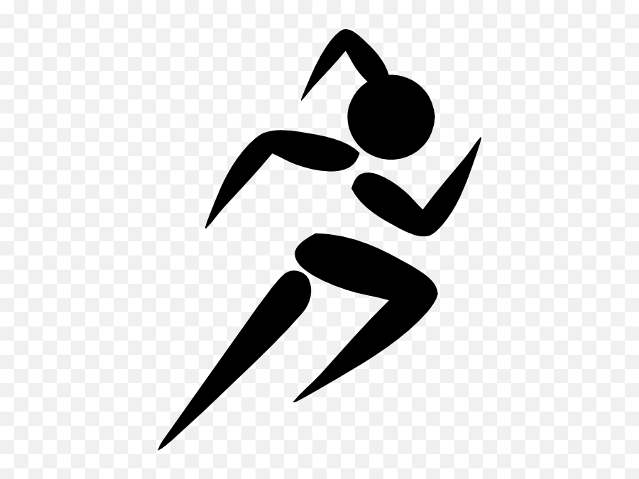 Runner Girl Clipart - Running Silhouette Clip Art Emoji,Girl Running Emoji
