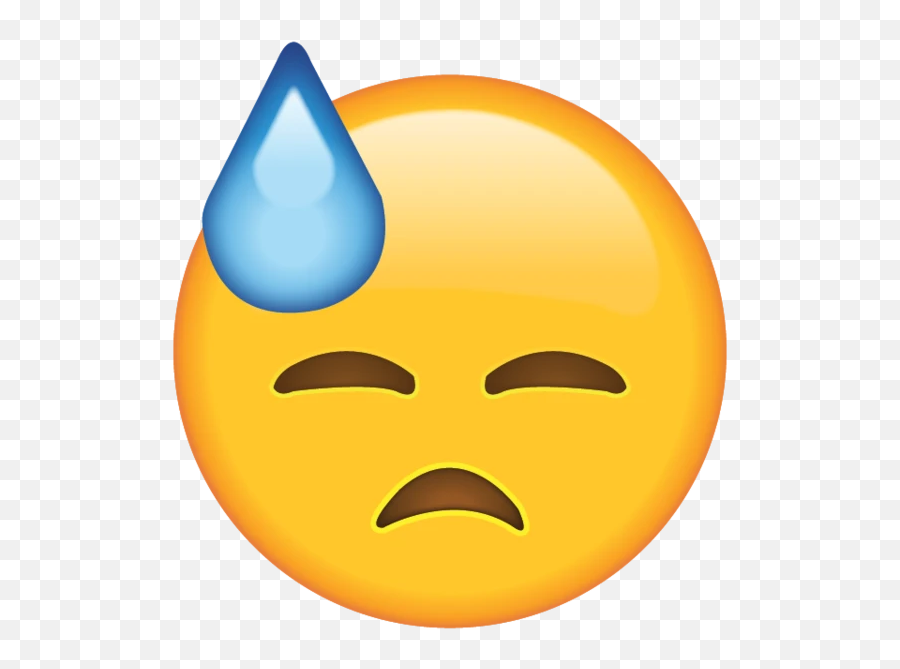Face With Cold Sweat Emoji - Emoji Sweat,Sweat Emoji