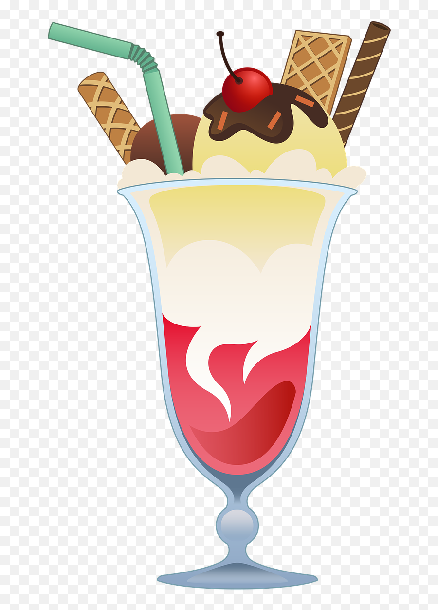 Ice Cream Cup Summer Glass Wafer - Ice Cream Shake Clipart Emoji,Ice Cream Sundae Emoji