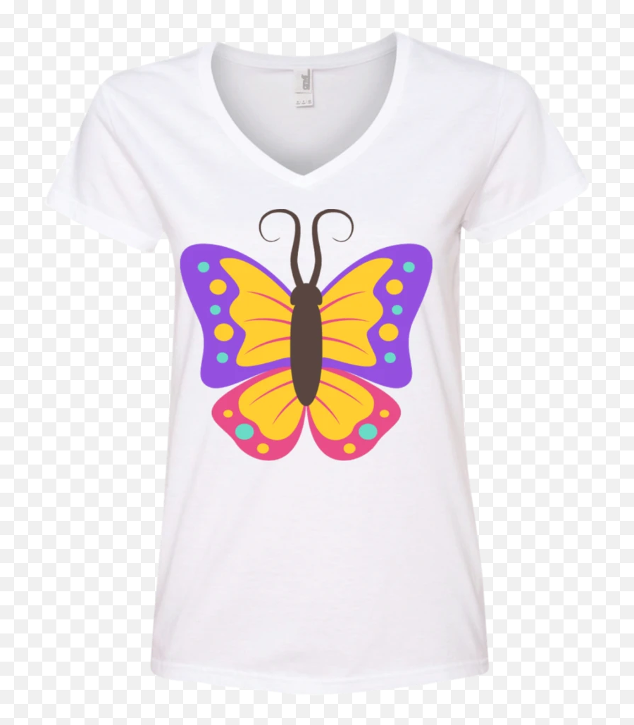 Beautiful Butterfly Emoji Ladies V - Animals Emoji,Butterfly Emoji