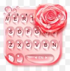 Raindrop Red Rose Keyboard Theme - Garden Roses Emoji