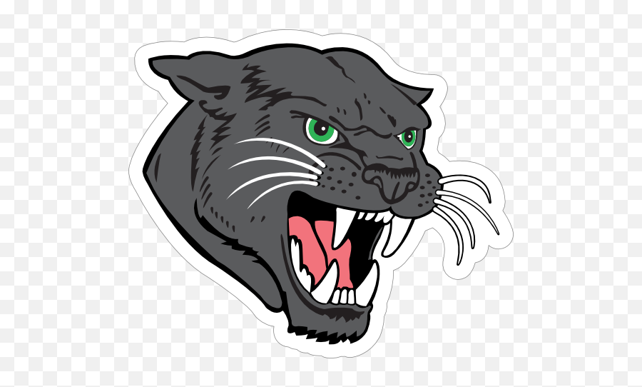 Black Panther Head Mascot Sticker - Heart River Cougars Emoji,Black Panther Emoji