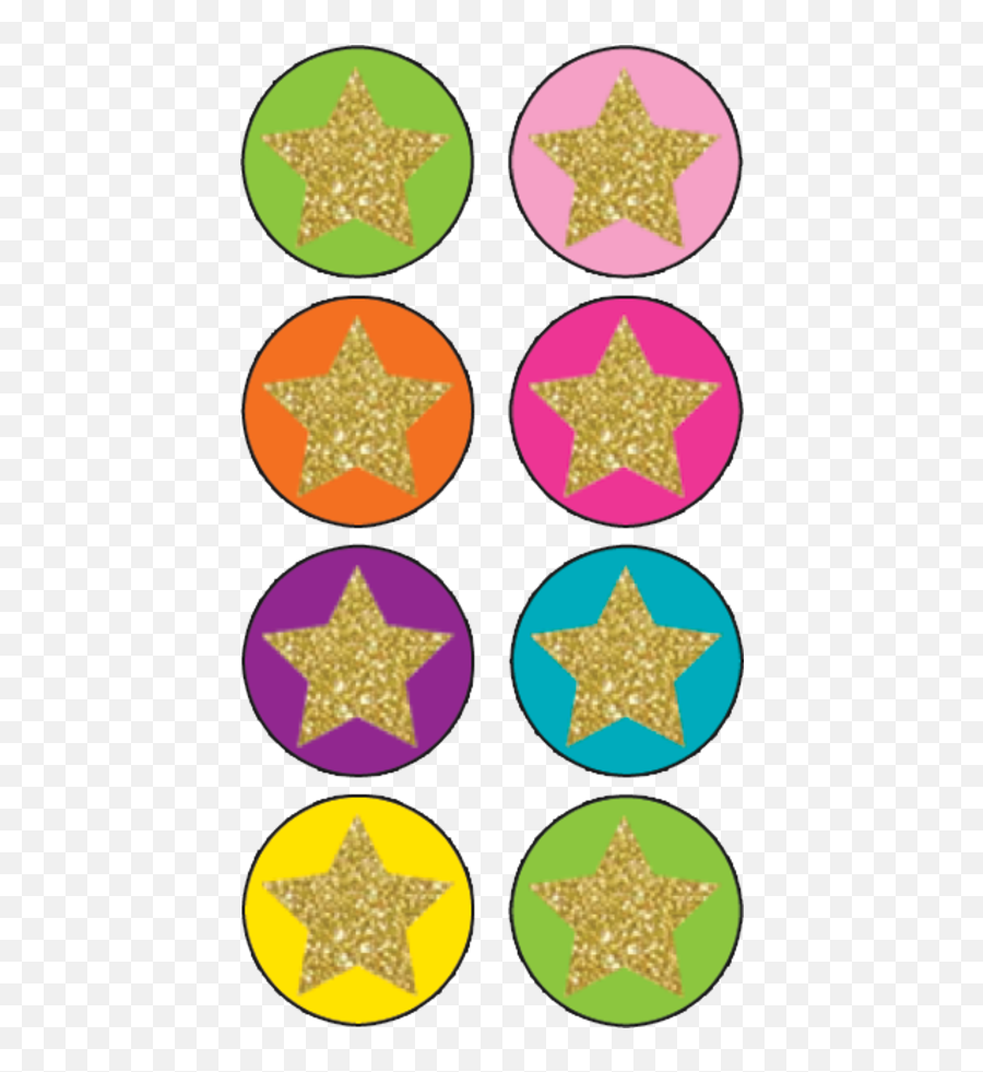 Gold Star Confetti Circles Mini Reward Stickers X 378 - Cupcakes Dragon Ball Super Emoji,Gold Star Emoji