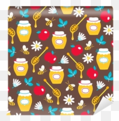Rosh Hashanah Jewish New Year seamless pattern with honey bee Wall Mural u2022 Pixers We live to change - Smiley Emoji