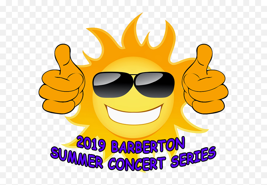 2019 Barberton Summer Concert Series - Smiley Clipart Full Sun With Glasses Emoji,Wonder Woman Emoticon