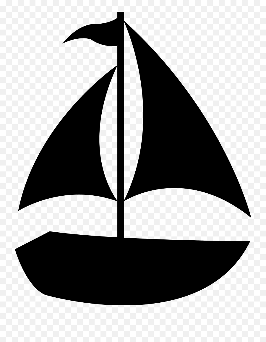 Sailboat Clip Art Black And White Free Clipart 2 - Silhouette Boat Clipart Emoji,Sailboat Emoji