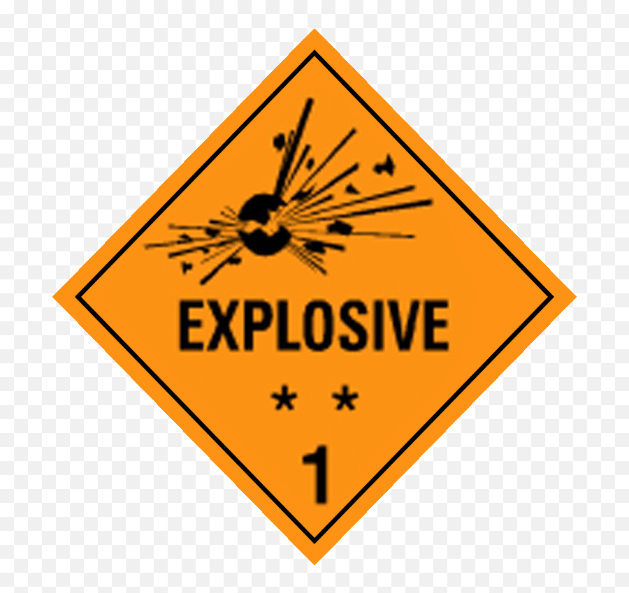 Transporting Class 1 Dangerous Goods - Imdg Code Class 1 Explosive Placard Emoji,Dangerous Emoji