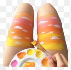 Art Artsy Arthoe Legs Skin Orange - Vsco Girl Clouds Painting Emoji,Paint Palette Emoji