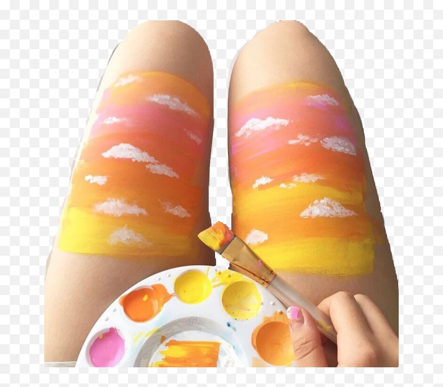 Art Artsy Arthoe Legs Skin Orange - Vsco Girl Clouds Painting Emoji,Paint Palette Emoji