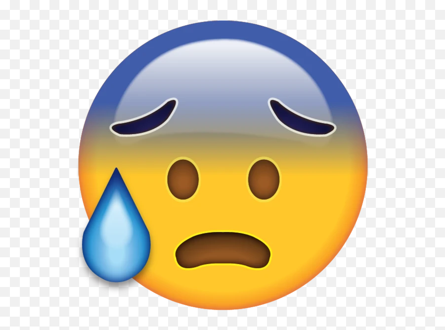 Cold Sweat Emoji - Scared Emoji Transparent Background,Sweat Emoji
