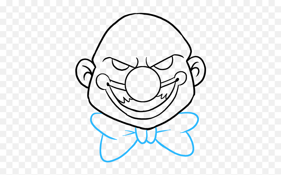 How To Draw A Scary Clown - Scary Clown Drawings Easy Emoji,Creepy Clown Emoji