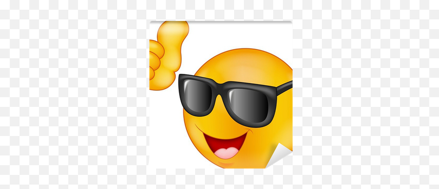 Smiling Emoticon Wearing Sunglasses Giving Thumb Up Wall Mural Pixers - Wesoe Obrazki Na Sobot Emoji,Sunglasses Emoticon