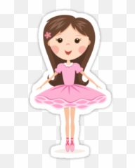 Ballerina Girl In Pink Tutu Stickers - Our Little Princess Turning 5 Emoji,Dancing Girl Emoji Pillow
