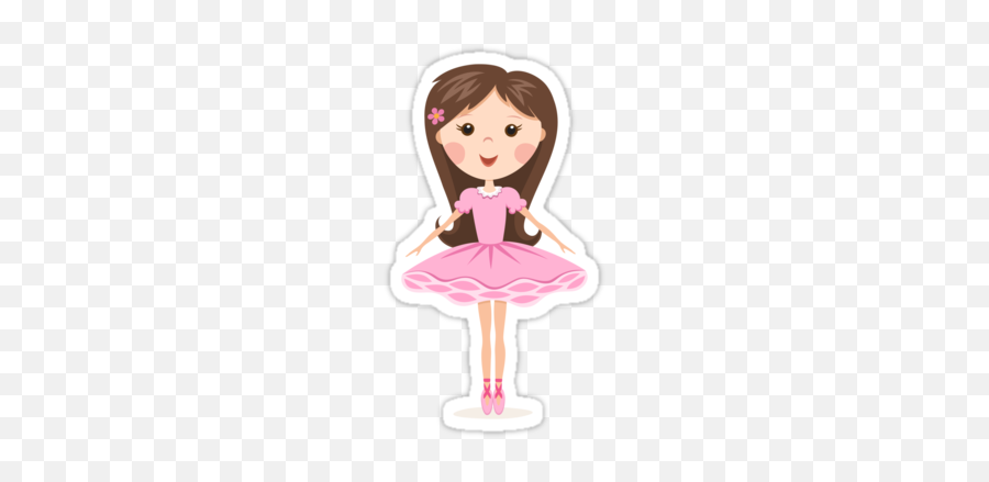 Ballerina Girl In Pink Tutu Stickers - Our Little Princess Turning 5 Emoji,Dancing Girl Emoji Pillow