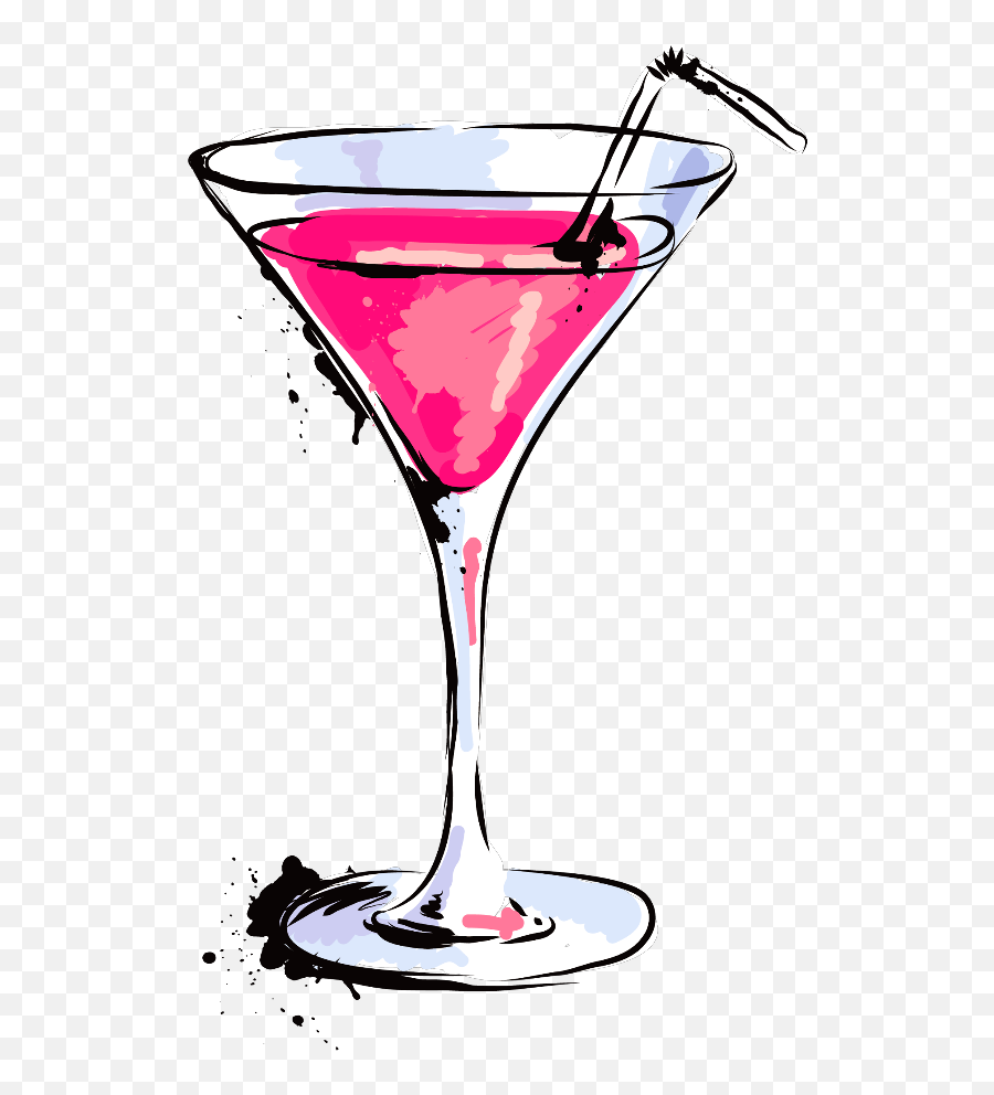 Ftestickers Watercolor Alcoholbeverage Cocktail Martini - Cartoon Martini Glass Png Emoji,Martini Emoji
