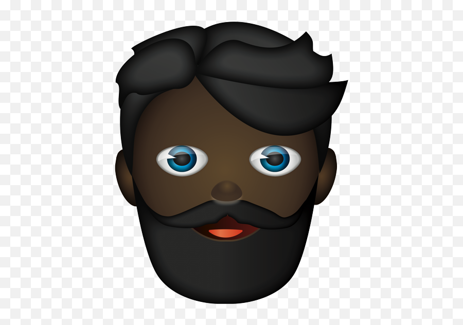 Bearded Man Smiling Variant - Cartoon Emoji,Facial Hair Emoji