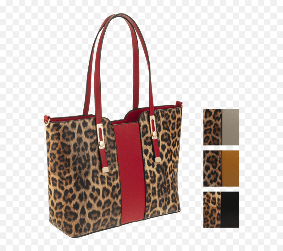 La Terre Fashion Leopard Print Tote - Faux Diamond Closure La Terre Handbags Emoji,Leopard Emoji