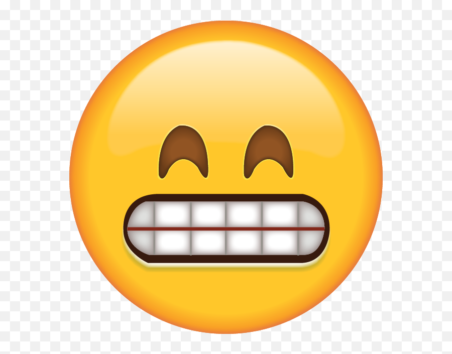 Download Grinning Emoji With Smiling Eyes Teeth Emoji - Teeth Emoji Png,Eye Roll Emoji
